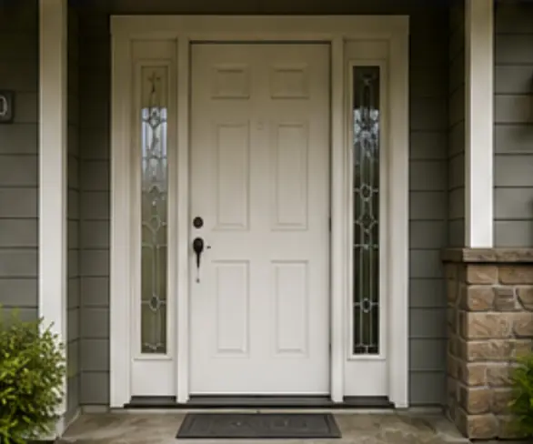 Old front door before replacement