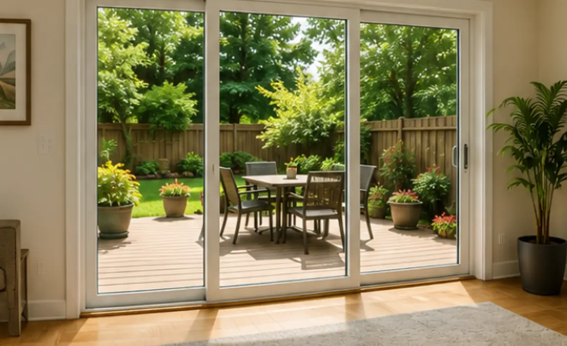 Completed sliding patio door installation in Redmond, Washington