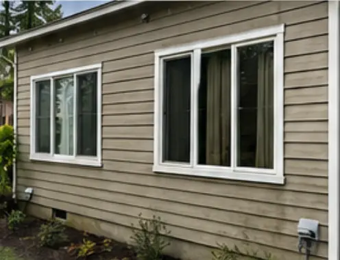 Old vinyl windows before replacement
